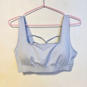 PINK Sport Medium Support Padded Criss Cross Back Sports Bra Light Blue Womens M